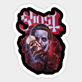 Ghost vinaged red Sticker